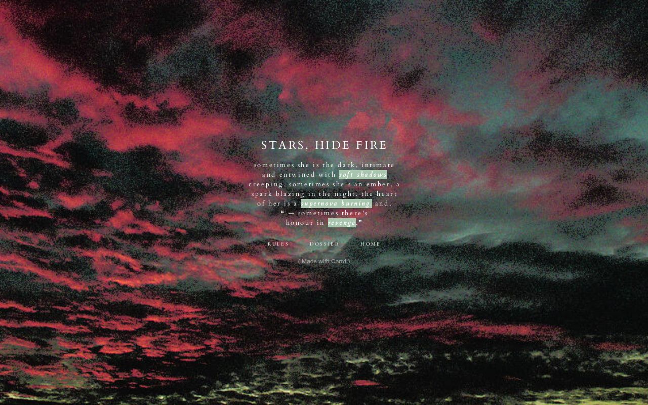stars, hide fire